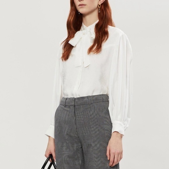 Sandro Jacquie Long Sleeve Jacquard Blouse - Picture 1 of 6